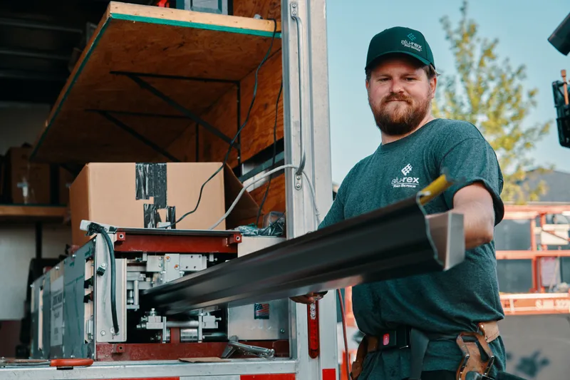 Professional installation of an Alu-Rex gutter guard